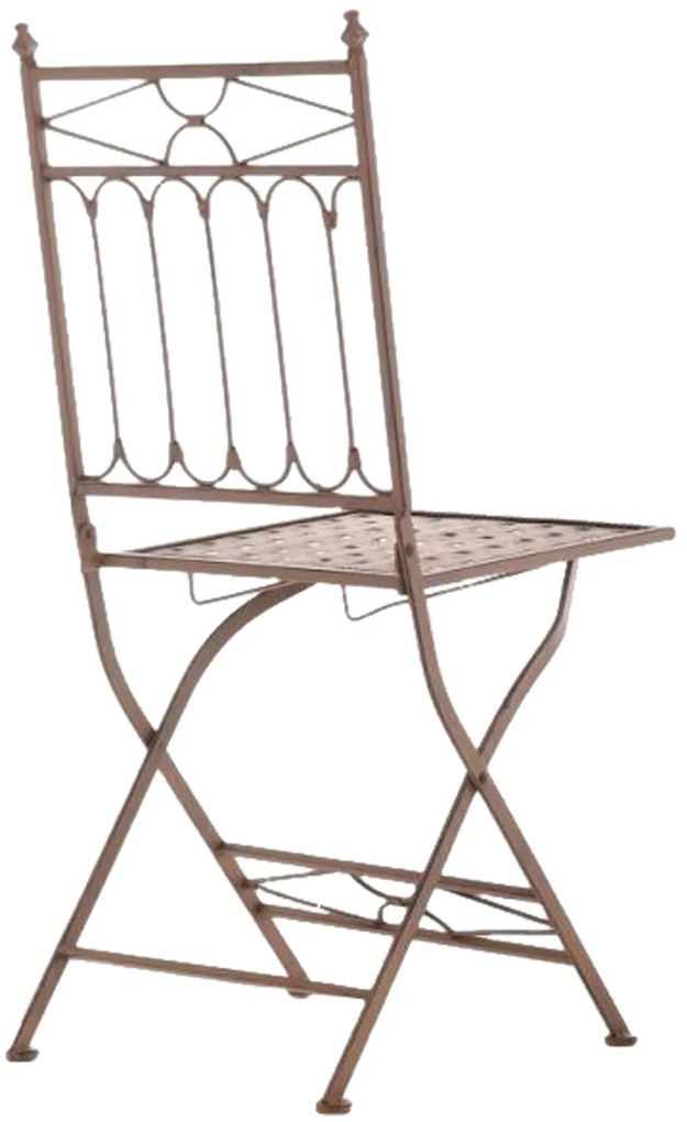 Kovová skladacia stolička Asina (SET 2 ks) - Hnedá antik