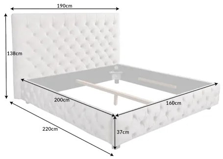 Posteľ 43106 160x200cm Zamat Champagne  - Komfort-nábytok