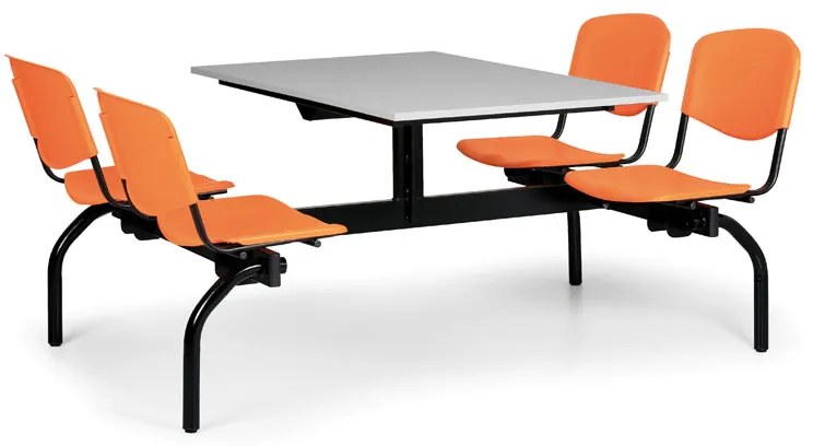 Euroseat Jedálenský set 1930 x 1200 - oranžové sedadlá, doska sivá