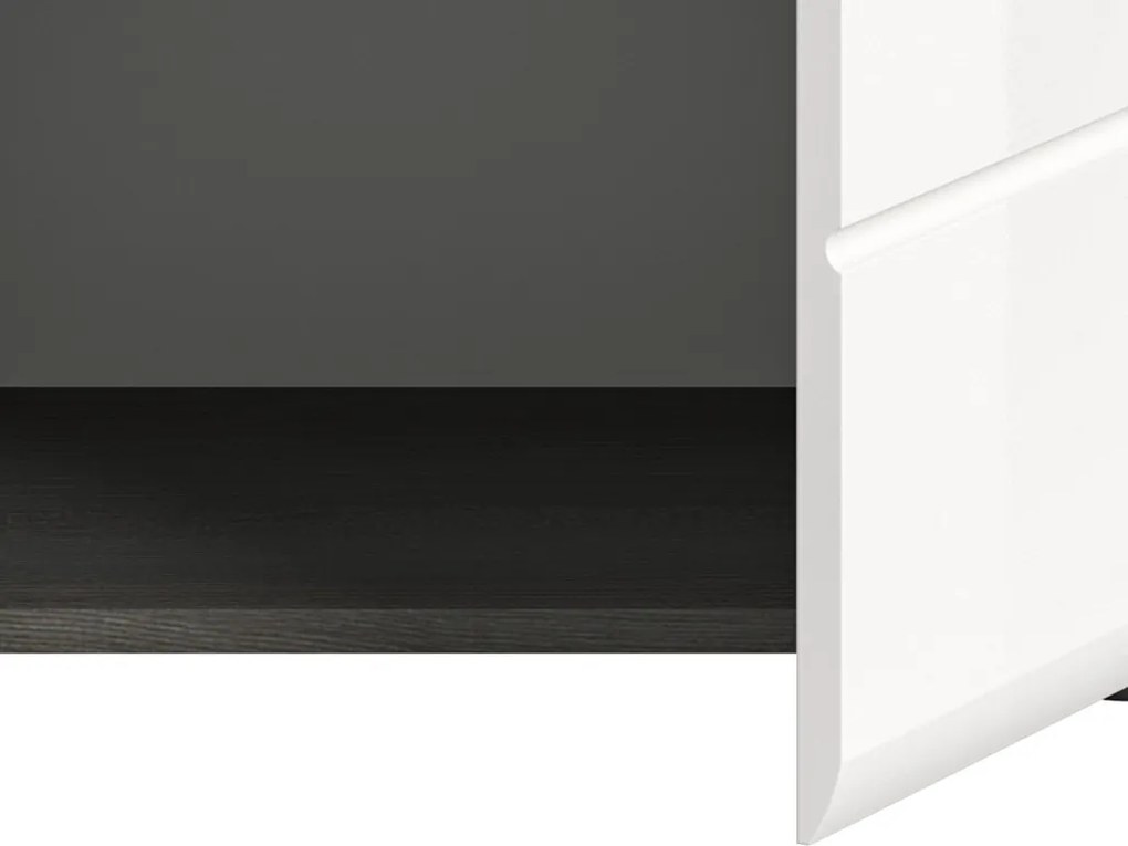 Skrinka Salsa, 60 cm, šedý dub/biela lesk