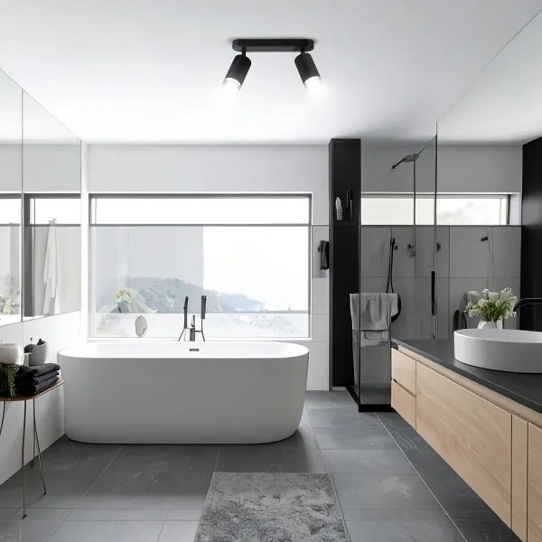 Brilagi - Kúpeľňové bodové svietidlo SELE 2xGU10/30W/230V IP44 čierna