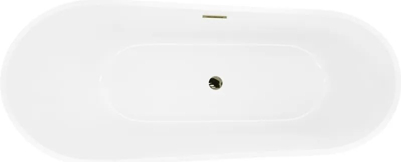 Mexen Dora, voľne stojaca vaňa 160 x 75 cm, biela/čierna, zlatý lesklý prepad, 52071607575-50