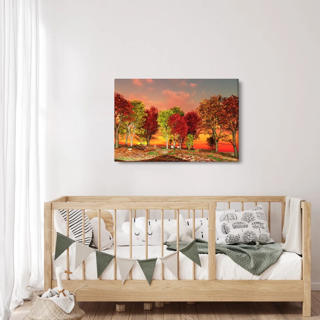 Obraz - Farebné stromy (90x60 cm)