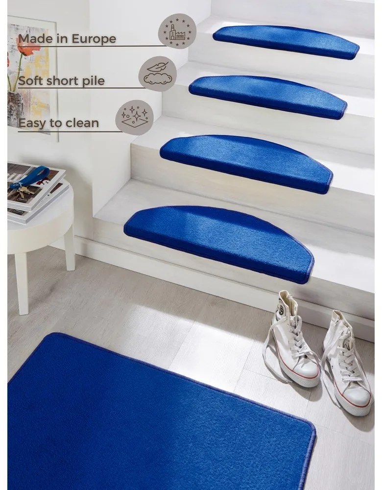 Modré priľnavé nášľapy na schody v súprave 15 ks 23x65 cm Fancy – Hanse Home