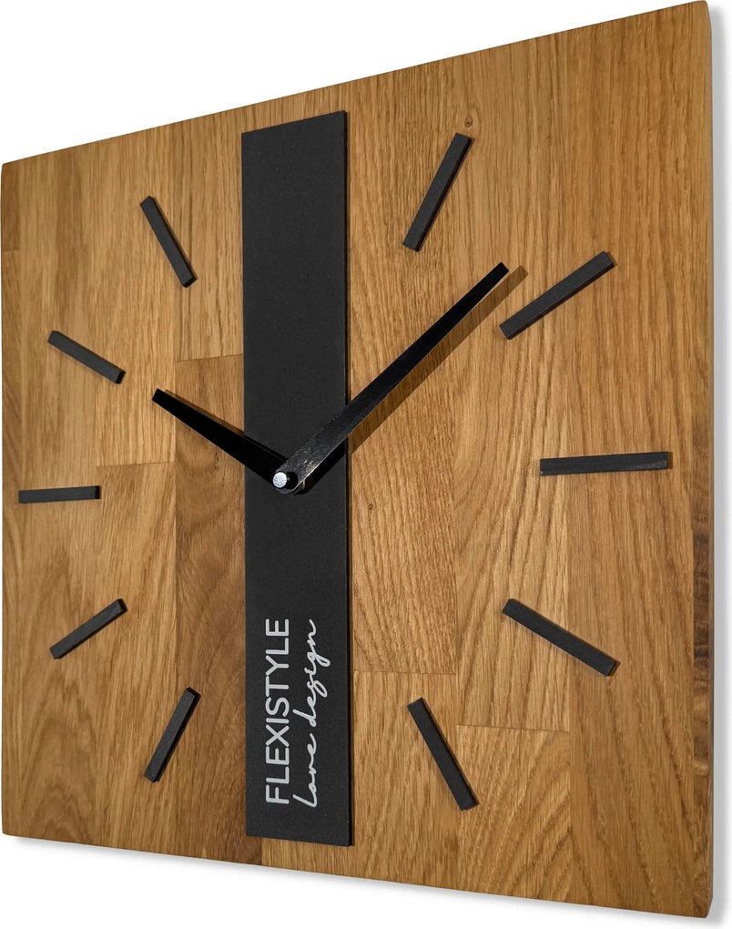 Drevené nástenné hodiny Oak Classic 30cm Flexistyle z250a