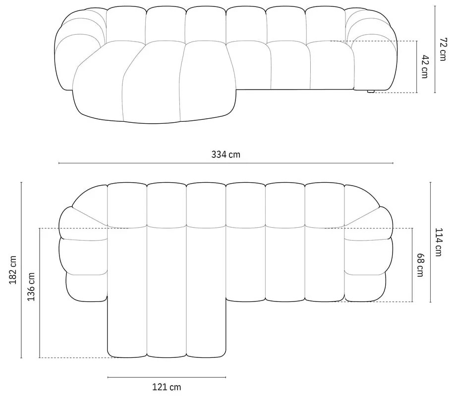 Zelená rohová pohovka (ľavý roh) Diana – Micadoni