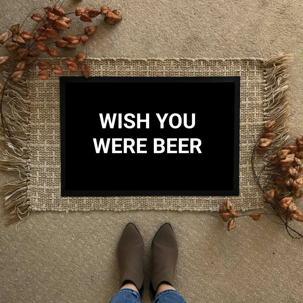 WISH YOU WERE BEER- Rohožka Flat Štandard v niekoľkých veľkostiach (Vyberte veľkosť: 60*40 cm, Vyberte spôsob doručenia: Klasické doručenie)