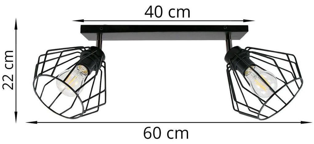 Bodové svietidlo Nuvola, 2x drôtené tienidlo (výber z 3 farieb), (možnosť polohovania)