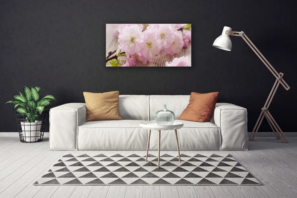 Obraz Canvas Vetvy kvety plátky príroda 125x50 cm