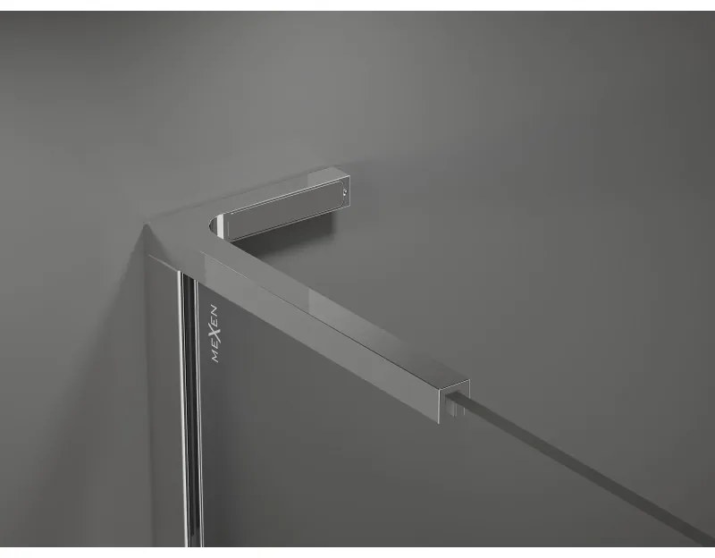 Mexen Kioto L, sprchová zástena Walk-In 80 x 200 cm, 8mm číre sklo, chrómový profil, 800-080-103-01-00