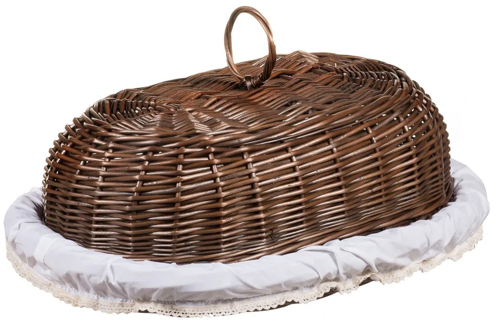 Chlebník prútený provence s látkou Mochila III.š. 39 x hl. 28 x v. 13(cm)