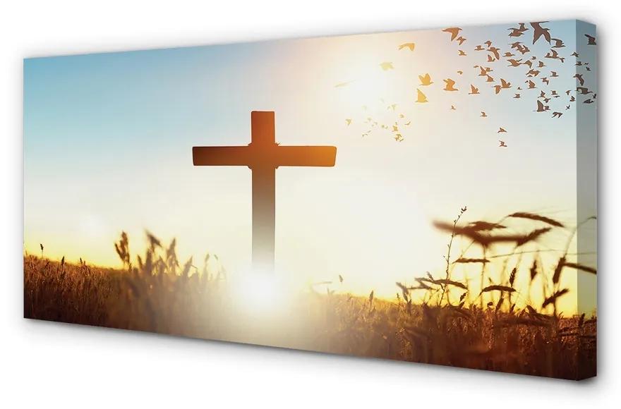 Obraz na plátne Kríž pole Slnka 120x60 cm
