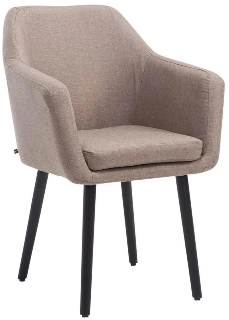 Jedálenská stolička Utrecht - látka, nohy čierne - Sivo-hnedá (Taupe)