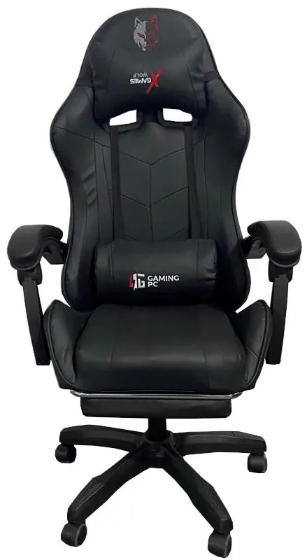 JAKS Herná stolička čierna eko koža FG02