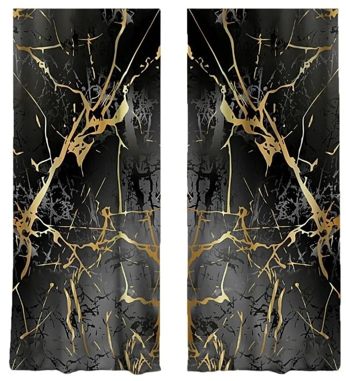 Závesy v čierno-zlatej farbe v súprave 2 ks 140x260 cm – Mila Home