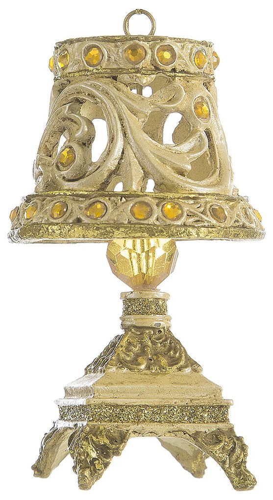 VIANOČNÁ DEKORÁCIA LAMPA 1 SADA 6KS 9 CM ZLATÁ