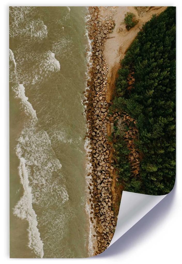 Gario Plagát Pohľad na pobrežie z vtáčej perspektívy Farba rámu: Bez rámu, Rozmery: 30 x 45 cm