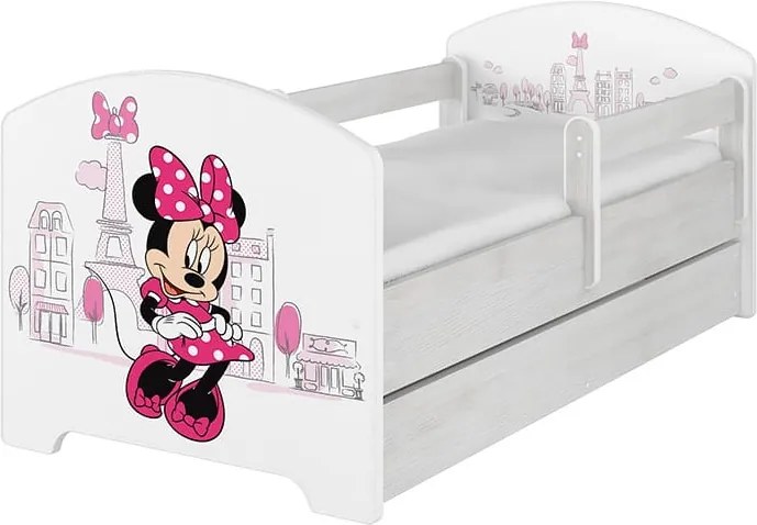 MAXMAX Detská posteľ Disney - MYŠKA MINNIE PARIS 140x70 cm