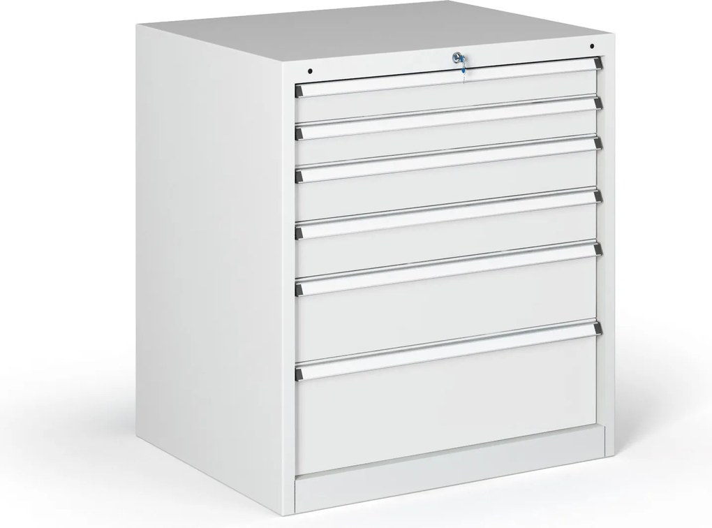 Dielenská zásuvková skriňa na náradie G345, 6 zásuviek, 881 x 653 x 800 mm, sivá