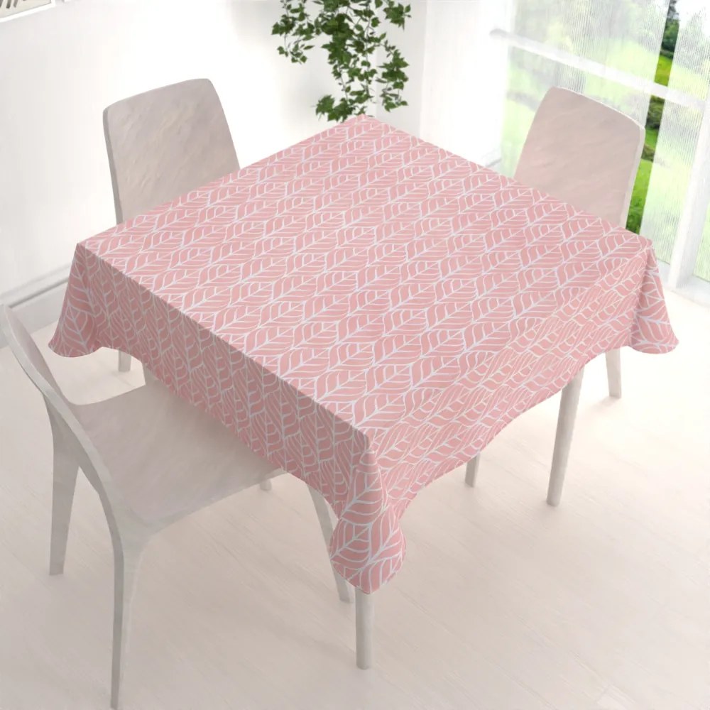 Biante Bavlnený štvorcový obrus Sandra SA-211 Listy na staroružovom 40x40 cm