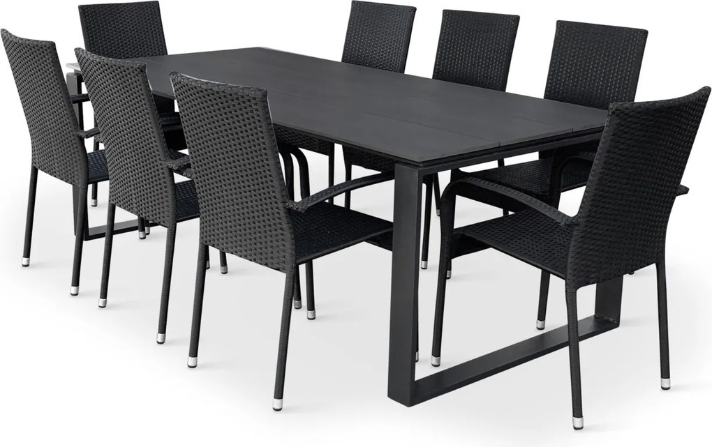 Záhradná zostava 8+1 KONG 8, čierny antracit