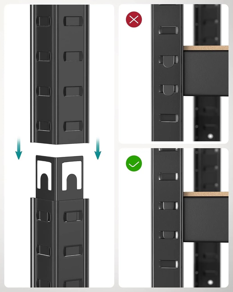 Dílenský regál Busta 80 cm černý/ tmavě hnědý