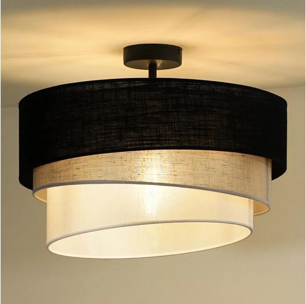 Duolla - Prisadený luster TRIO 1xE27/15W/230V pr. 45 cm čierna/šedá/biela