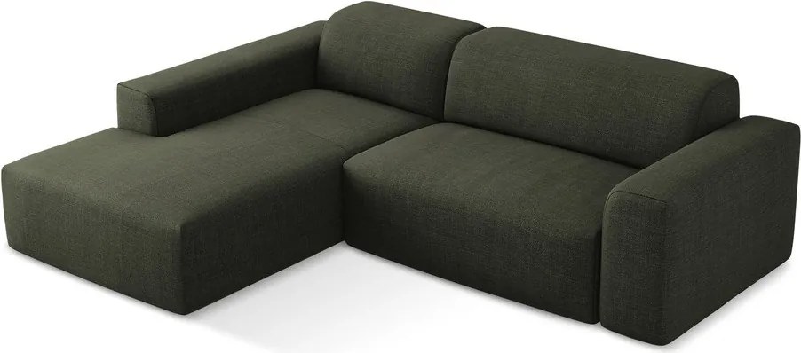 Zelená rohová pohovka (ľavý roh/s leňoškou) Keli – Makamii