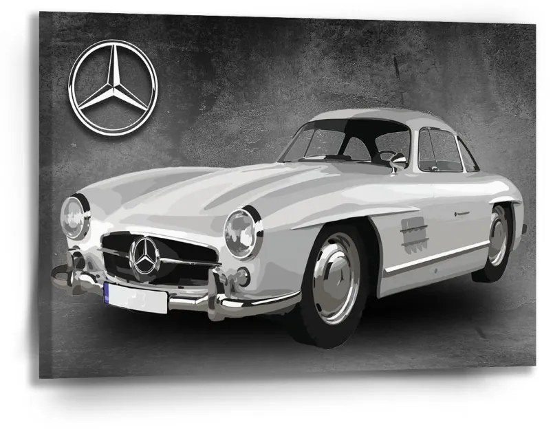 Sablio Obraz Mercedes-Benz 300 SL Sivé pozadie - 90x60 cm