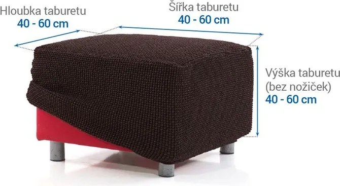 Super strečové poťahy NIAGARA čokoládová taburetka (40 - 60 cm)