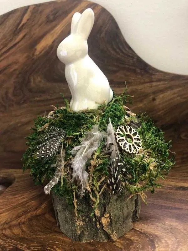 Machová dekorácia veľkonočný zajačik 22 x 16 cm