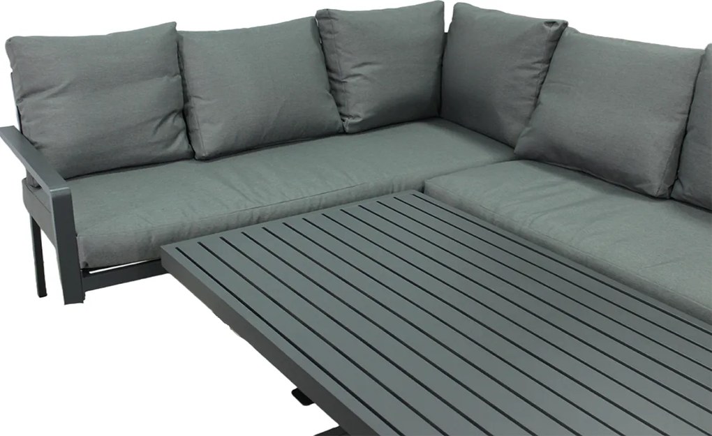 CH Rohová súprava hliníkového nábytku - sivá