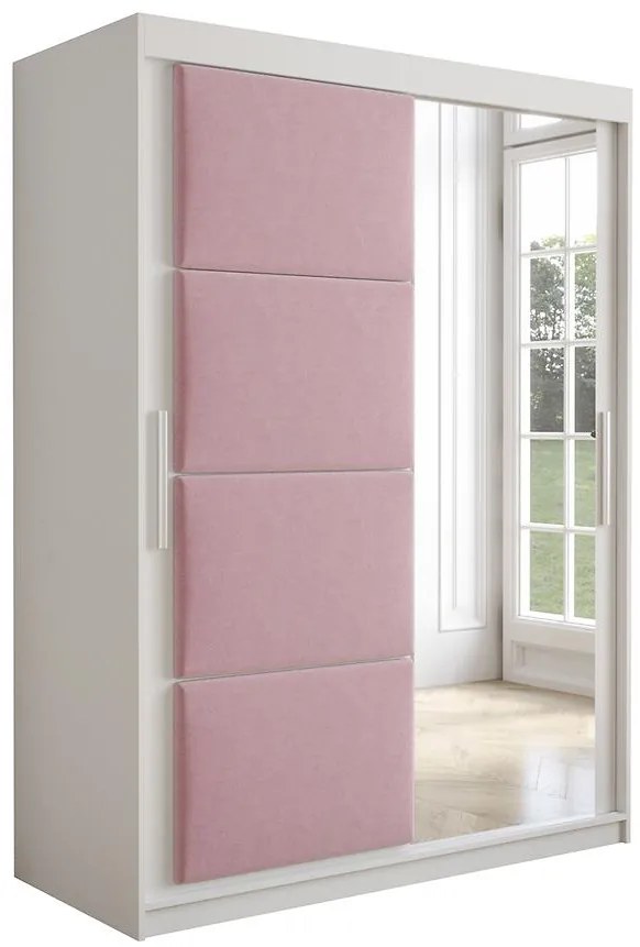 Skriňa Tapi 150 Biely/Ružová