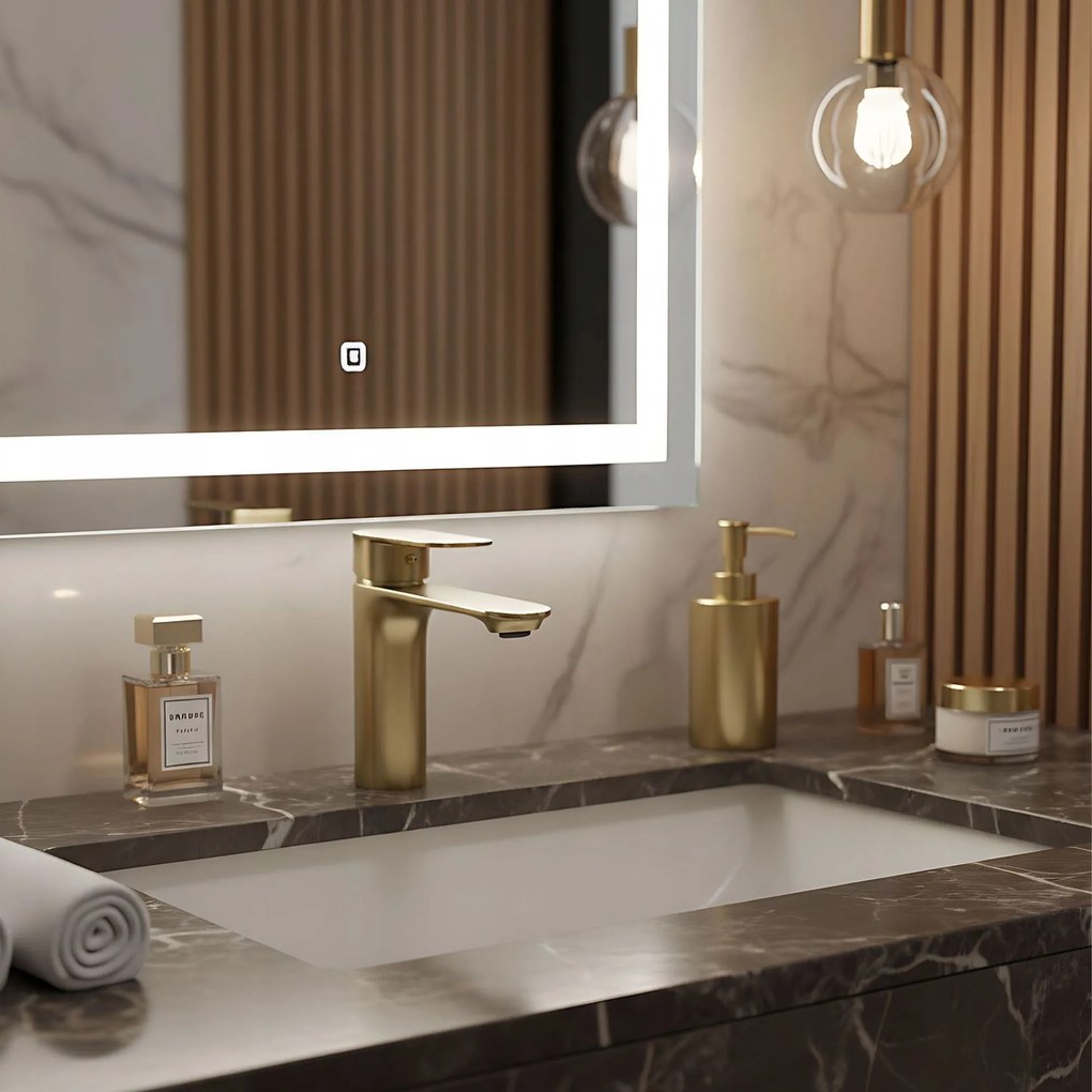 Rea Drop, umývadlová batéria h-145, zlatá matná, REA-B8975