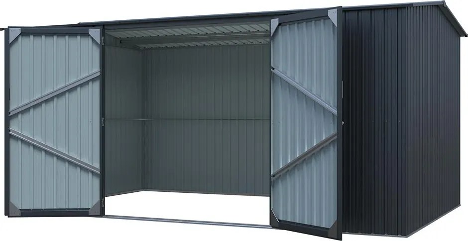 Záhradný domček na náradie, krídlové dvere Avenberg HUNTER G1 4.1 x 2.6 m ANTRACIT