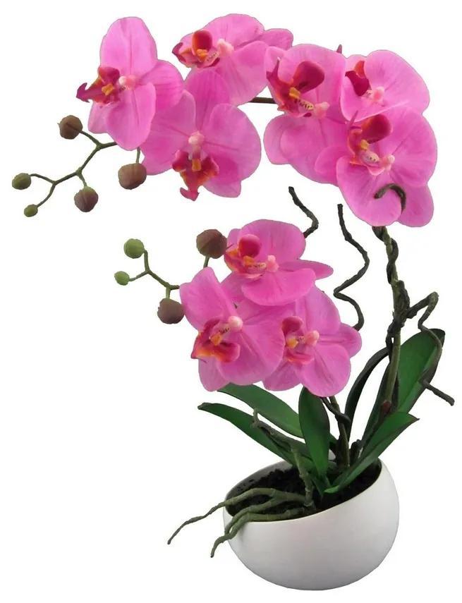 Umelá Orchidea v kvetináči ružová, 42 cm 115812-80