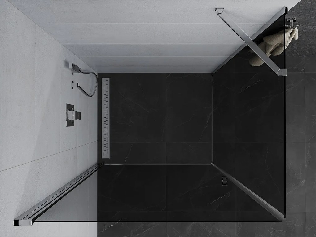 Mexen PRETORIA sprchovací kút 80x90cm, 6mm sklo, chrómový profil-šedé sklo, 852-080-090-01-40