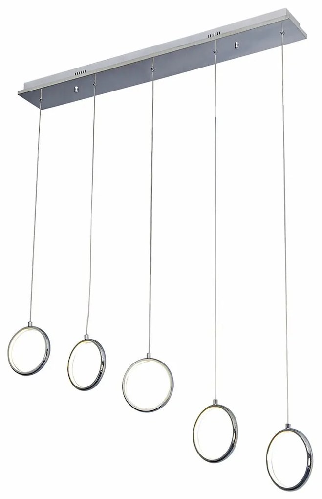 Závesné LED svietidlo Anello, 5x LED 35w, 4000k, ch