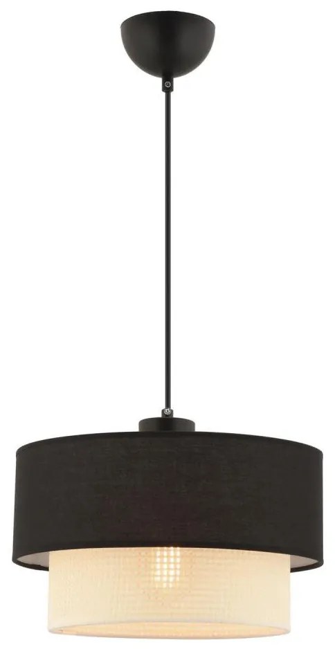 Závesný luster na kábli ECHO 1xE27/60W/230V čierna/krémová