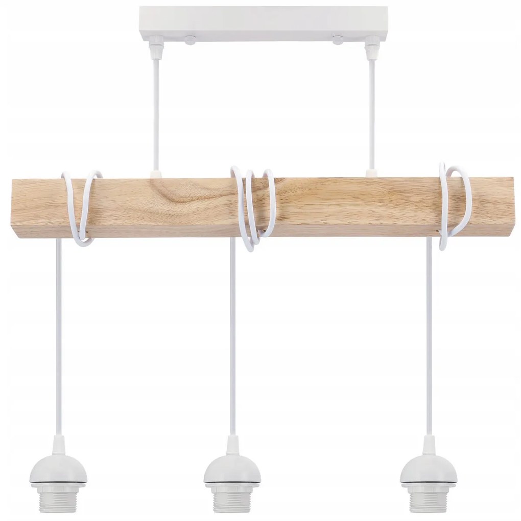 BERGE LED stropné svietidlo, 3xE27, loft, nastaviteľné, s tienidlami - biele