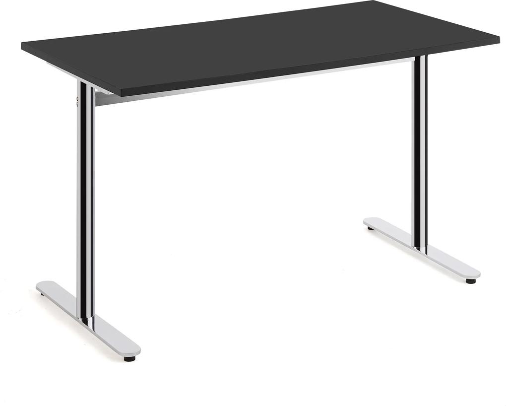 Stôl Tilo, 1200x800x720 mm, chróm / čierna