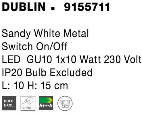 Dizajnové bodové svietidlo Dublin B 10 biele
