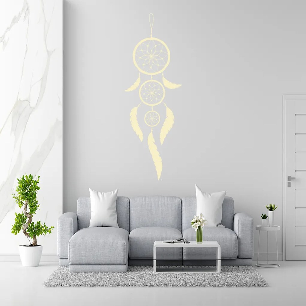 Veselá Stena Samolepka Indiánsky lapač snov Farba: růžová, Veľkosť: 100 x 35 cm