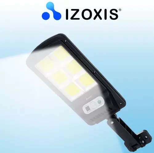 Izoxis 19441 Pouličné osvetlenie solárne 120 LED COB, IP65, 36 W, 500 lm čierne