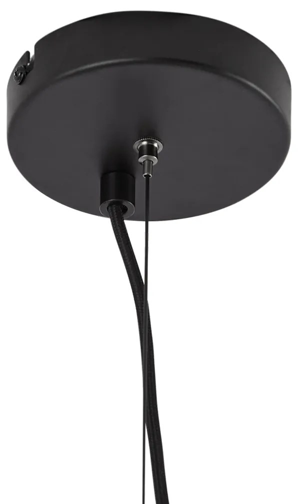 Moderný luster čierny s dymovým sklom 9-svetiel - Laura