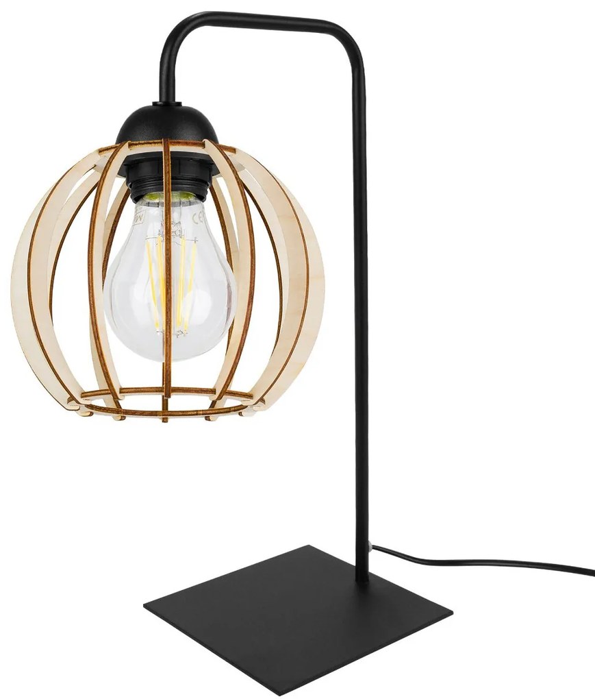 Stolová lampa TIMBER 8, 1x drevené tienidlo