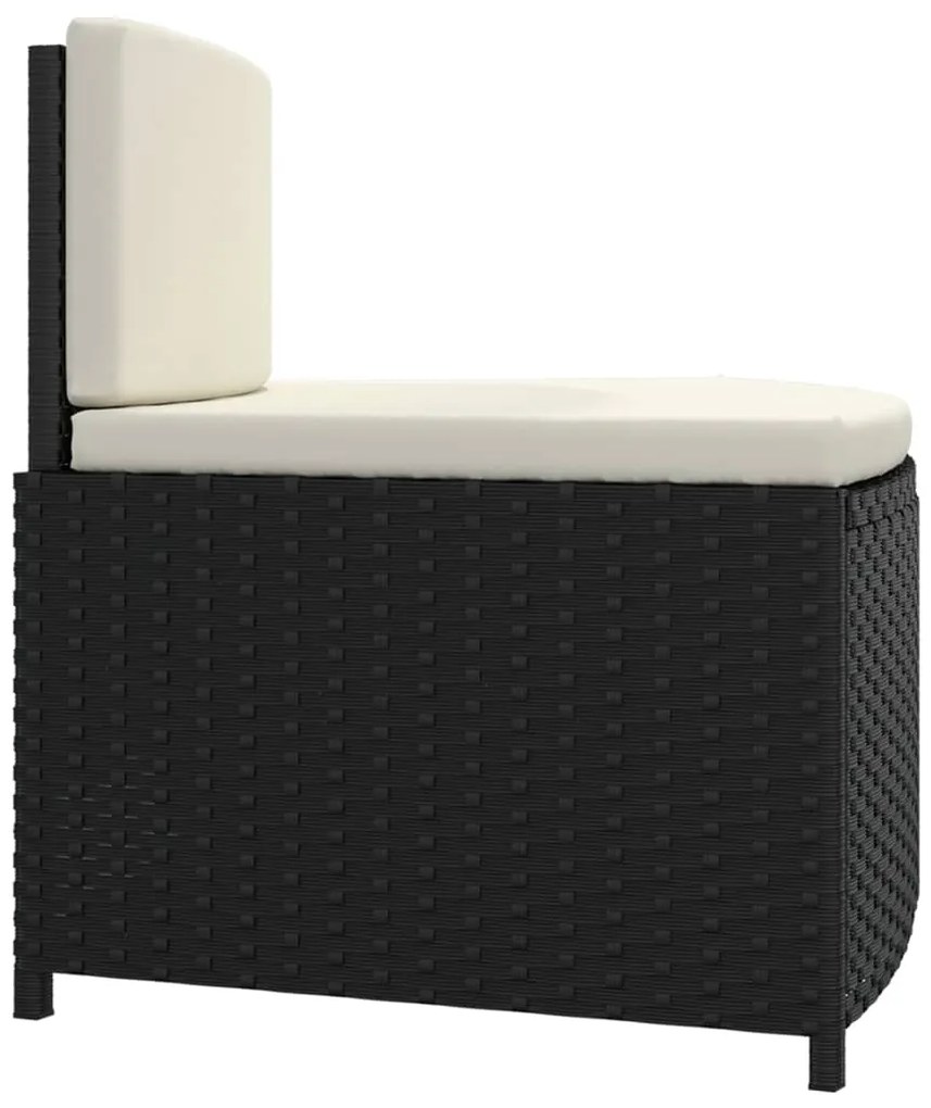 Záhradné taburetky s podložkami 2 ks čierne polyratan