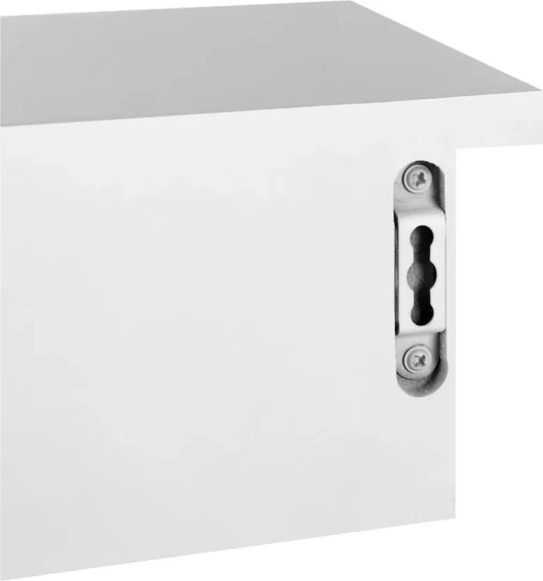 Nástenná polica Liwos s dvoma zásuvkami biela