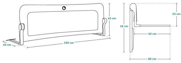 Lionelo - Bezpečnostná zábrana k posteli EVA béžová