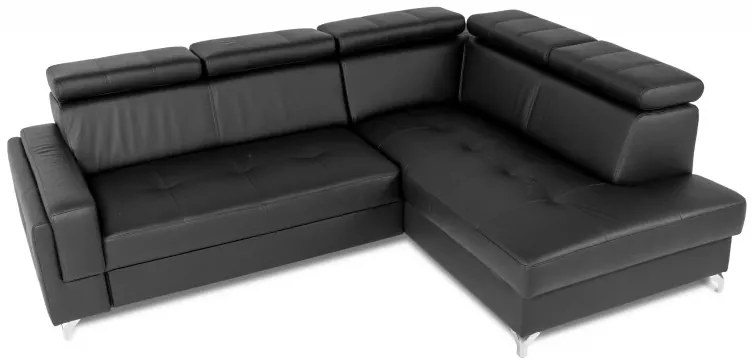 Kožená sedacia súprava FABIO, čierná, pravá